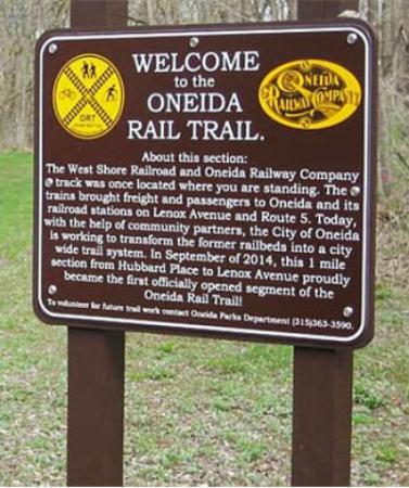 Oneida Rail Trail sign
